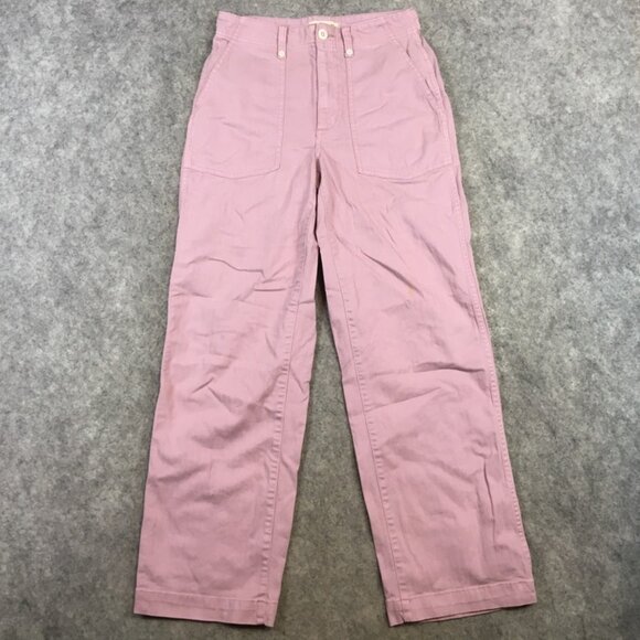 Madewell Jeans 26 Retro High Waist Straight Baggy Leg Pink Flap